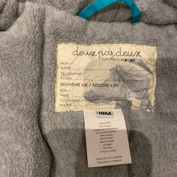 Deux par Deux winter coat 18M - Picture 2 of 3